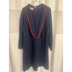 Vintage Amy Adams Knits Sweater Dress Large Navy